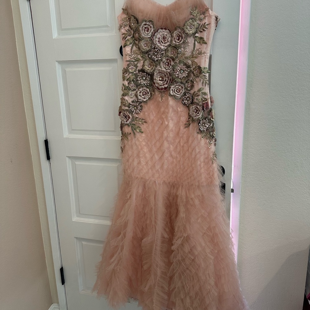 Custom made evening gown pink large